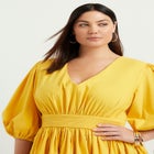 Lace-Trimmed Tiered Midi Dress image number null