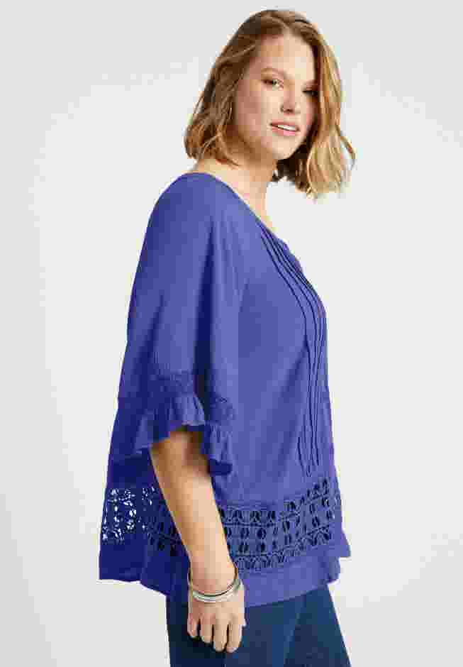 Lace-Trimmed Boho Blouse image number 2