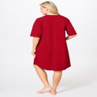 Short French Terry Zip-Front Robe image number null