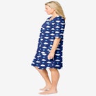 Short French Terry Zip-Front Robe image number null