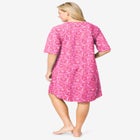 Short French Terry Zip-Front Robe image number null