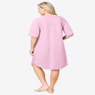 Short French Terry Zip-Front Robe image number null