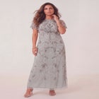 Plus Size Beaded Capelet Maxi Gown &ndash; Glam Evening Dress image number 0