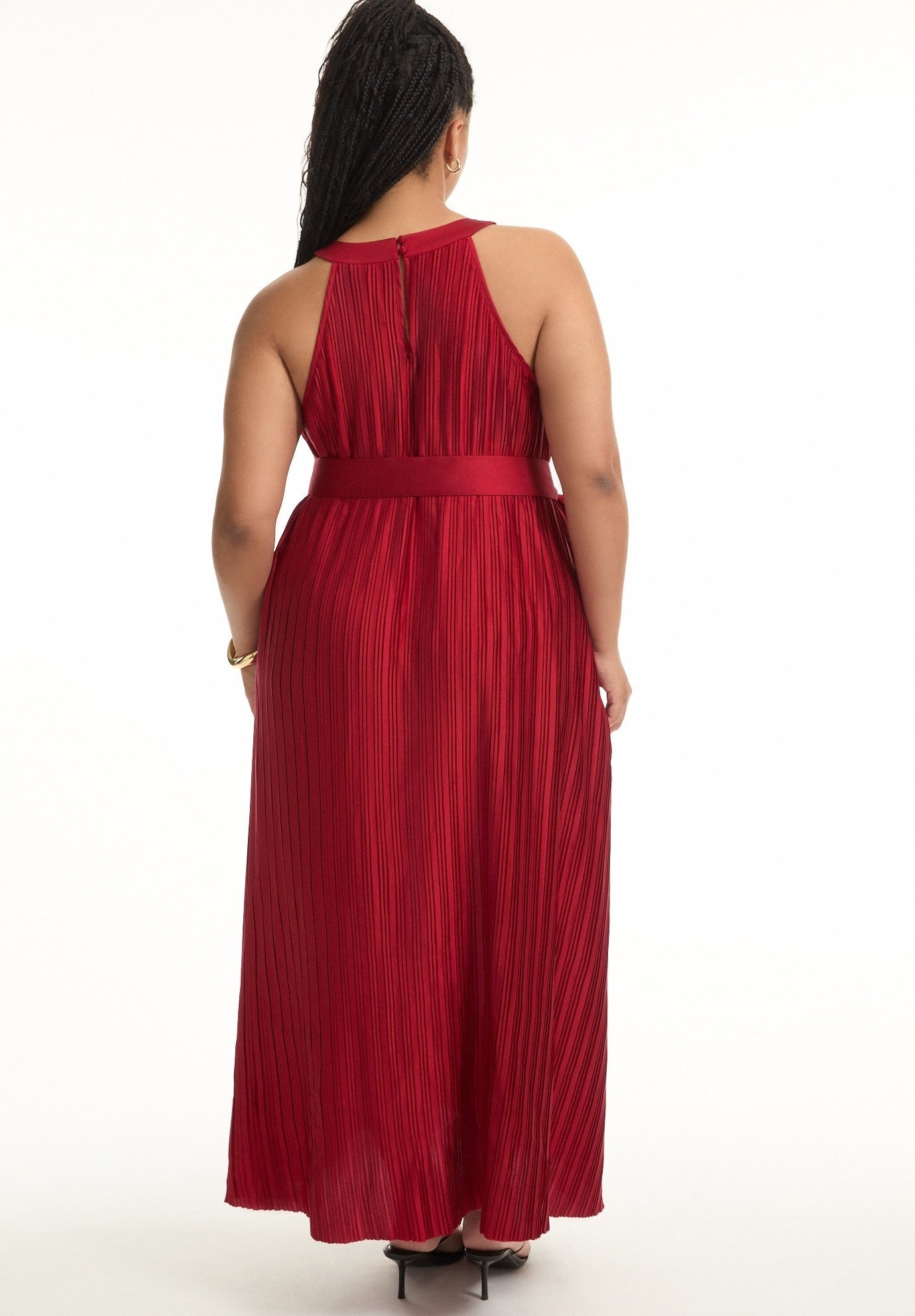Pleated Halter Maxi Dress image number 1