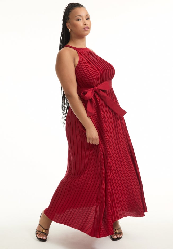 Pleated Halter Maxi Dress image number 2