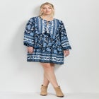Livvy Boho Border Print Mini Dress image number null