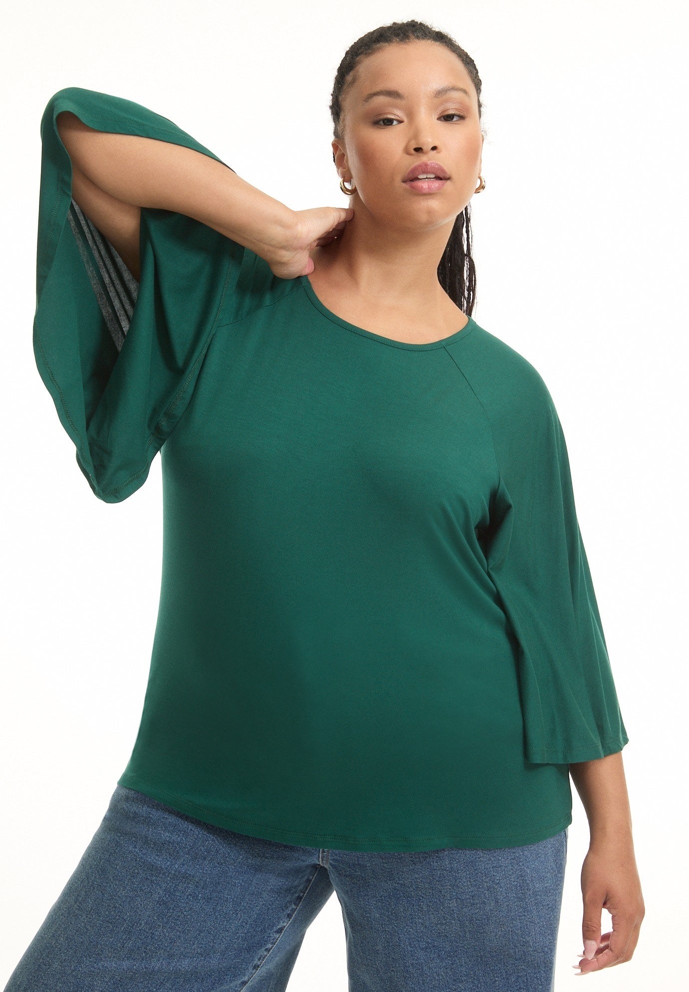 Flared Raglan Sleeve Breton Tee image number 0