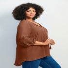 Pintuck Lace Peasant Top image number 2