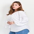 Embroidered Peasant Blouse image number null