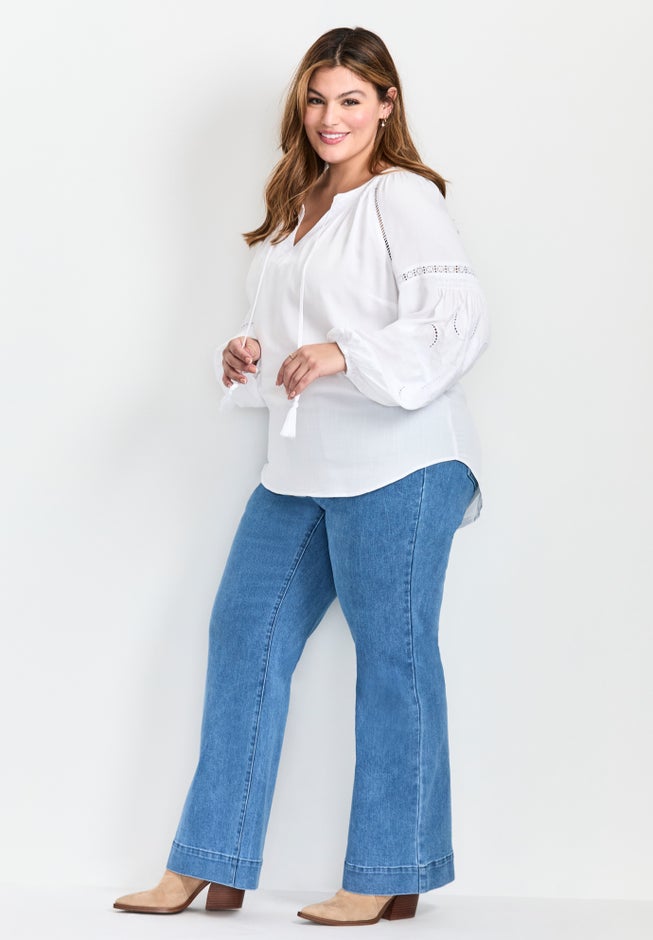 Embroidered Peasant Blouse image number 3