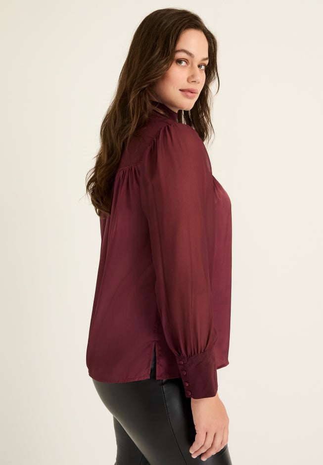 Satin Mockneck Blouse image number 2