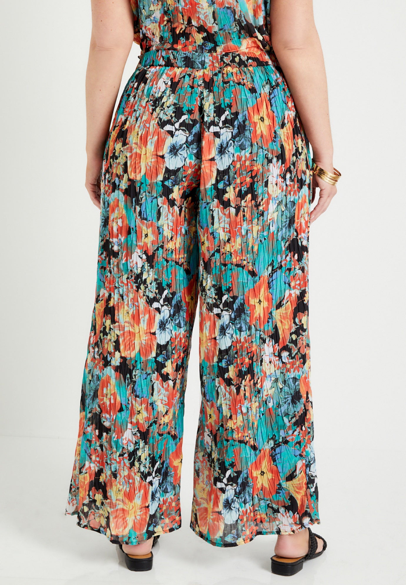 Wide-Leg Georgette Pants image number 1