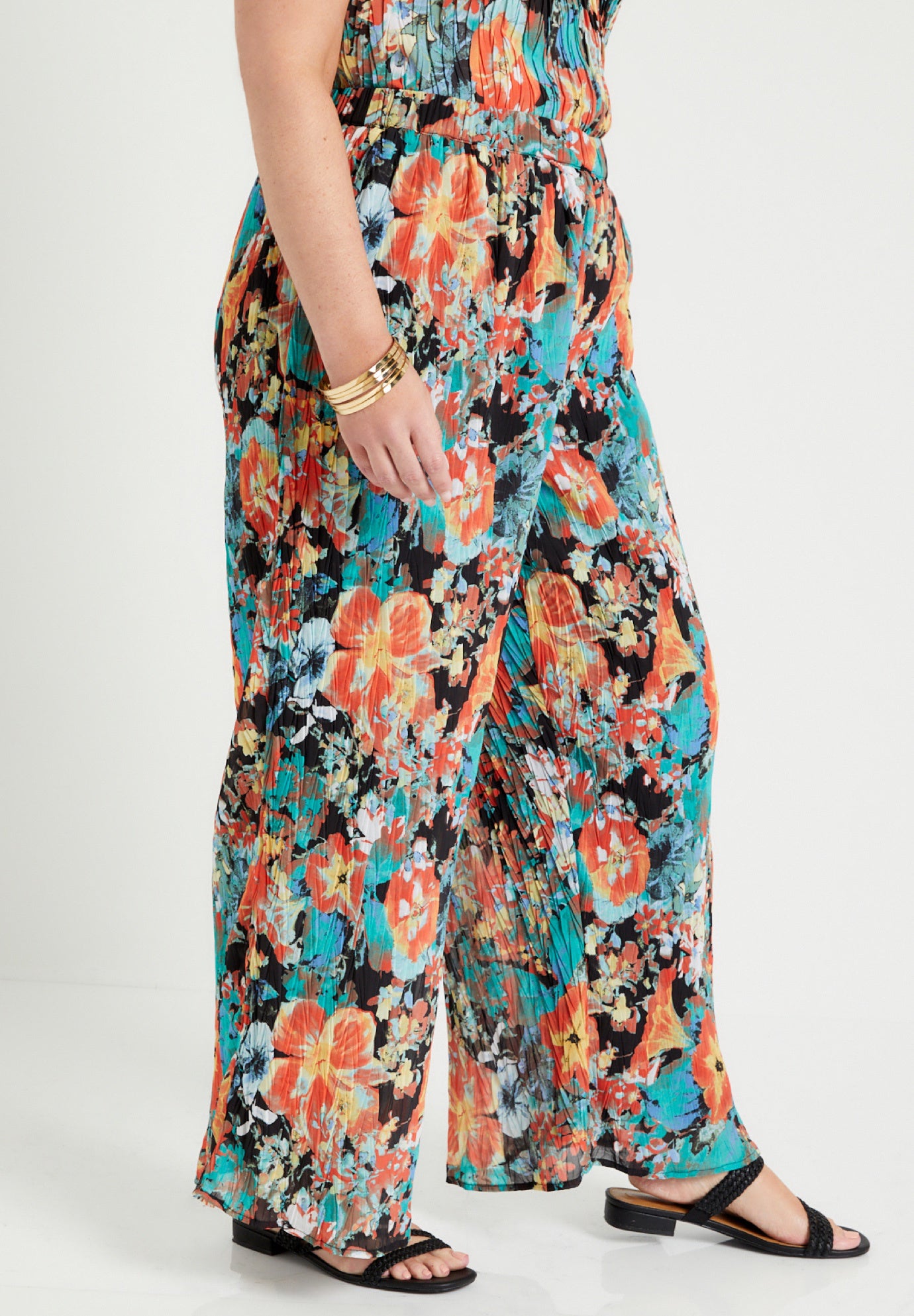 Wide-Leg Georgette Pants image number 2