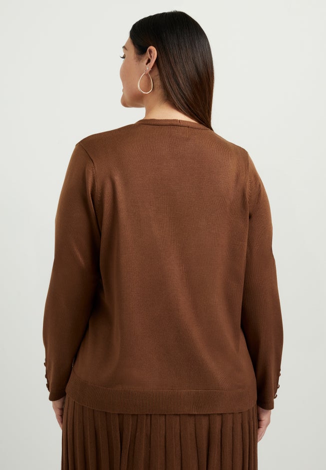 Button-Sleeve Cardigan image number 1