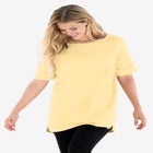 Perfect Cuffed Elbow-Sleeve Boat-Neck Tee image number null