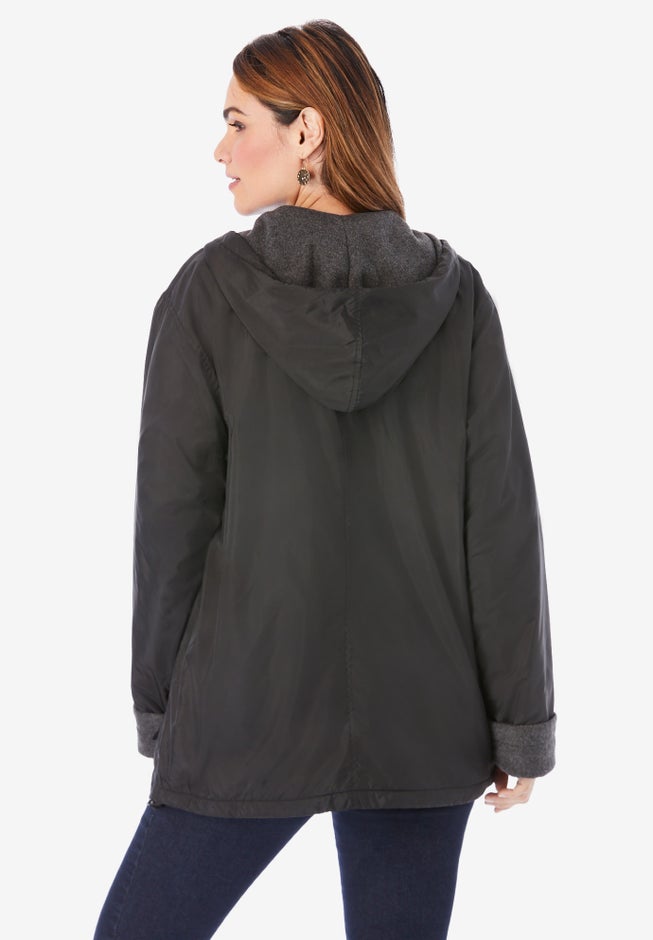 Plus Size Hooded Nylon Jacket image number 2