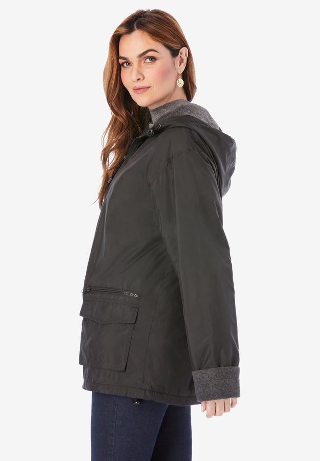 Plus Size Hooded Nylon Jacket image number 3