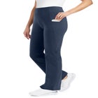 Stretch-Cotton Knit Pull-On Bootcut Pocket Leggings image number null