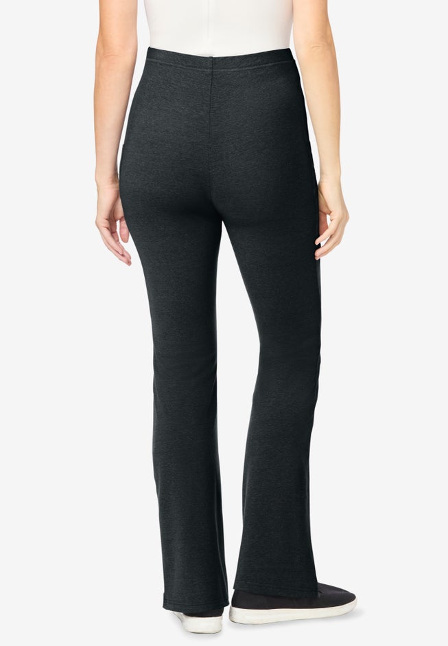 Stretch-Cotton Knit Pull-On Bootcut Pocket Leggings image number 1