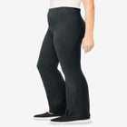 Stretch-Cotton Knit Pull-On Bootcut Pocket Leggings image number null