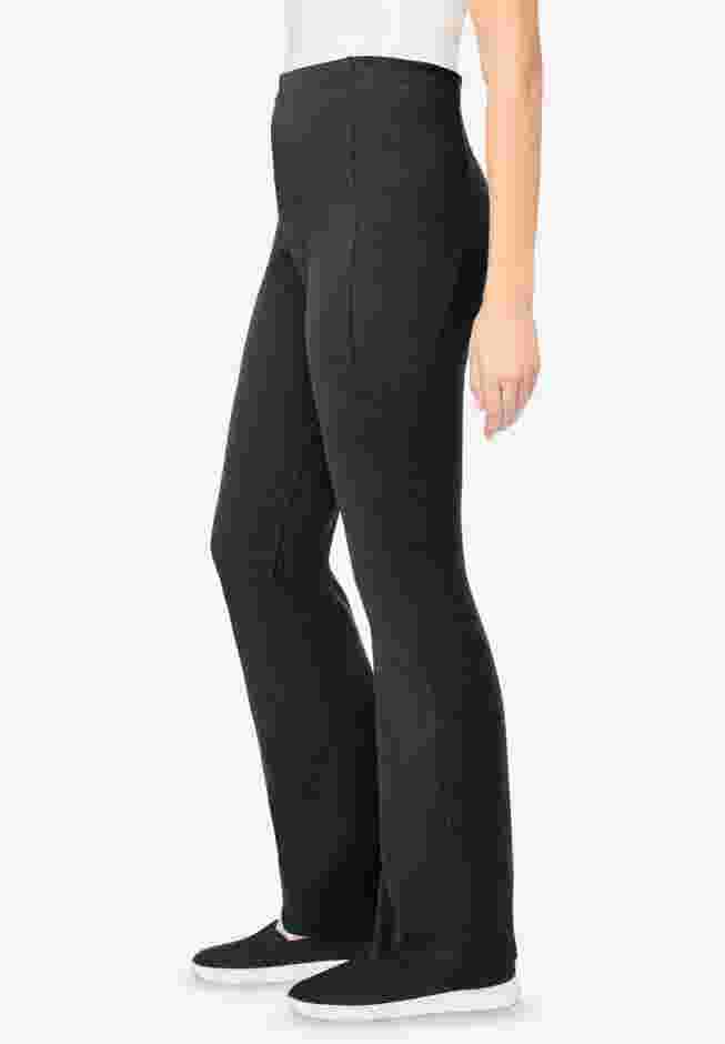 Women's Plus-Size Stretch-Cotton Knit Pull-On Bootcut Pocket Leggings image number 2