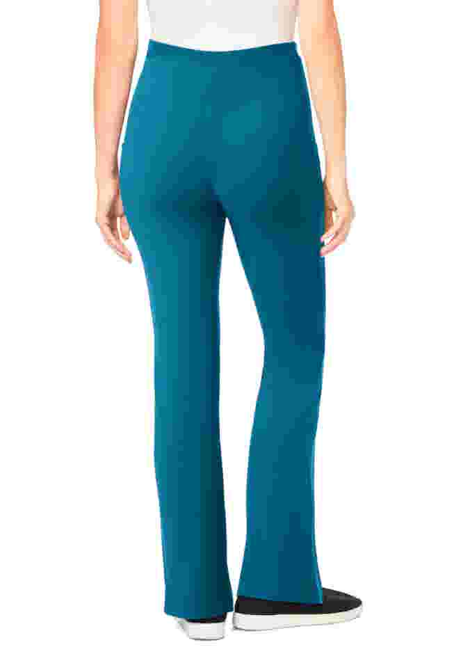 Womens Plus-Size Stretch-Cotton Knit Pull-On Bootcut Pocket Leggings image number 1