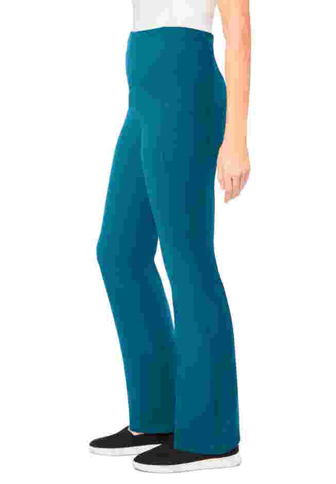 Womens Plus-Size Stretch-Cotton Knit Pull-On Bootcut Pocket Leggings image number 2