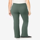 Stretch-Cotton Knit Pull-On Bootcut Pocket Leggings image number null