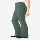 Stretch-Cotton Knit Pull-On Bootcut Pocket Leggings image number null