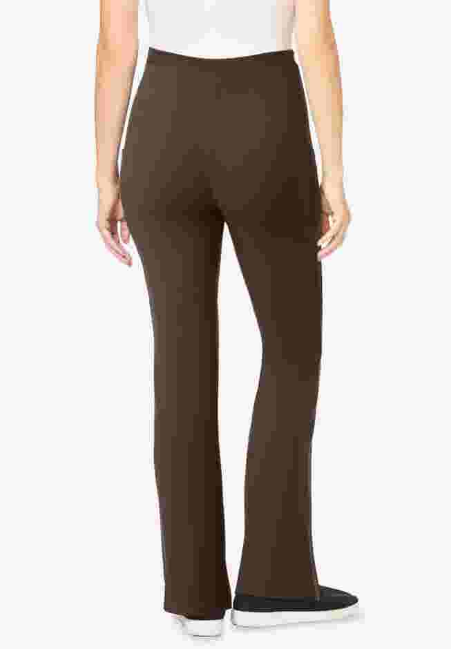 Womens Plus-Size Stretch-Cotton Knit Pull-On Bootcut Pocket Leggings image number 1