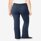 Stretch-Cotton Knit Pull-On Bootcut Pocket Leggings image number null