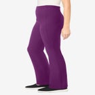 Stretch-Cotton Knit Pull-On Bootcut Pocket Leggings image number null