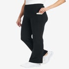 Stretch-Cotton Knit Pull-On Bootcut Pocket Leggings image number 0