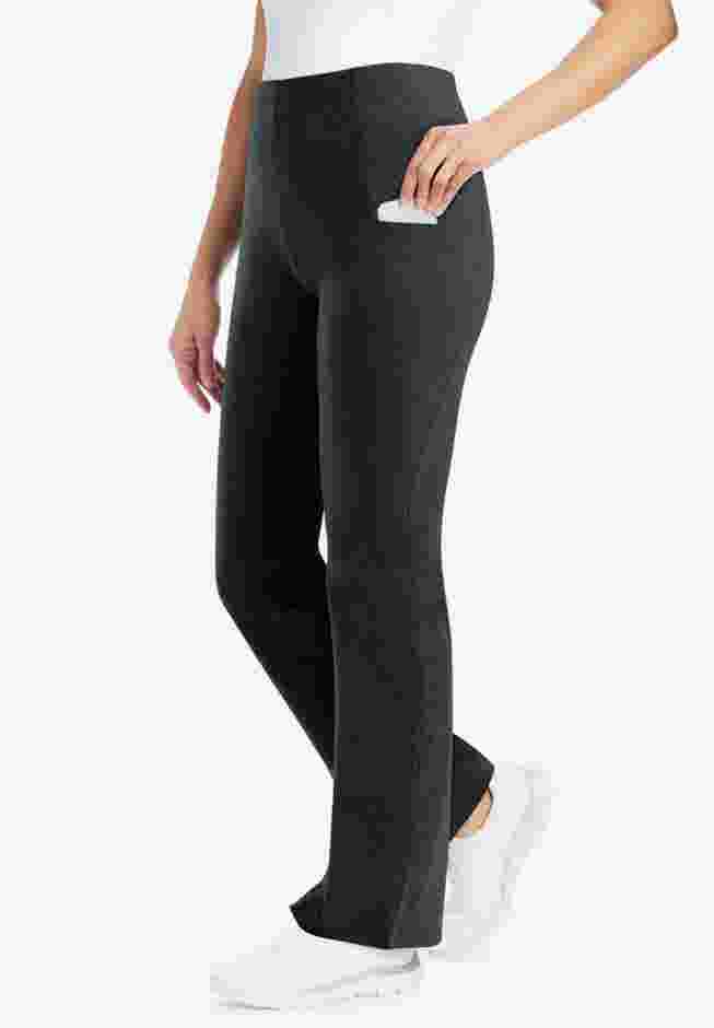 Women's Plus-Size Stretch-Cotton Knit Pull-On Bootcut Pocket Leggings image number 0