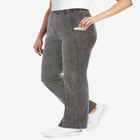 Stretch-Cotton Knit Pull-On Bootcut Pocket Leggings image number null