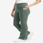 Stretch-Cotton Knit Pull-On Bootcut Pocket Leggings image number null
