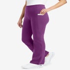 Stretch-Cotton Knit Pull-On Bootcut Pocket Leggings image number null