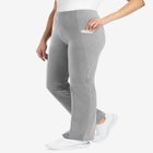 Stretch-Cotton Knit Pull-On Bootcut Pocket Leggings image number null