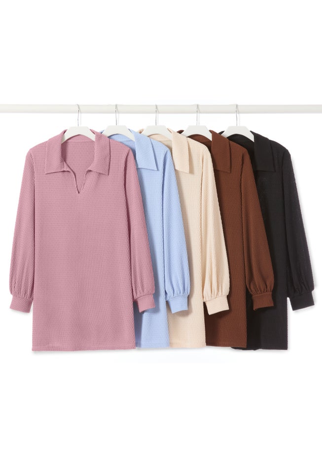 Blouson Sleeve Texture Tunic image number 3