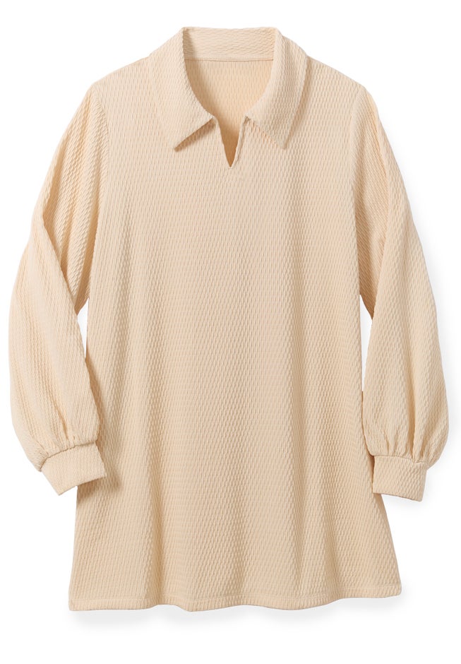 Blouson Sleeve Texture Tunic image number 1