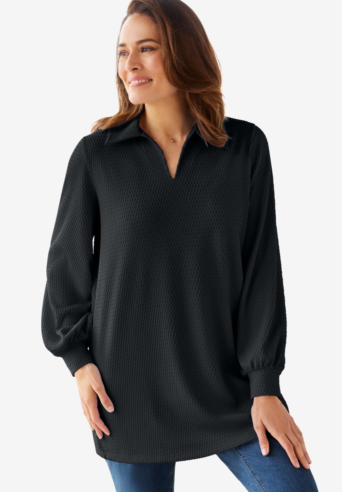 Blouson Sleeve Texture Tunic image number 0