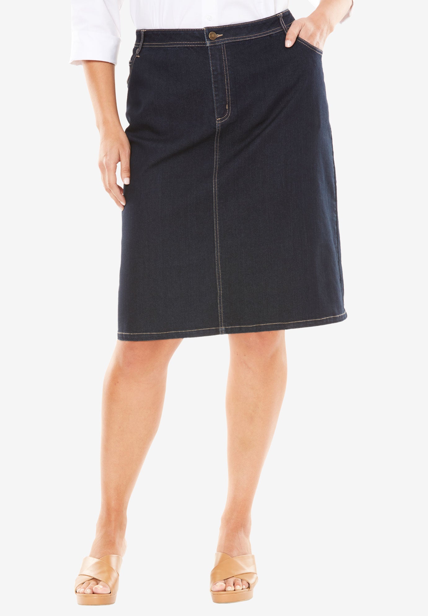 True Fit Stretch Denim Short Skirt image number 0