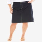 True Fit Stretch Denim Short Skirt image number null