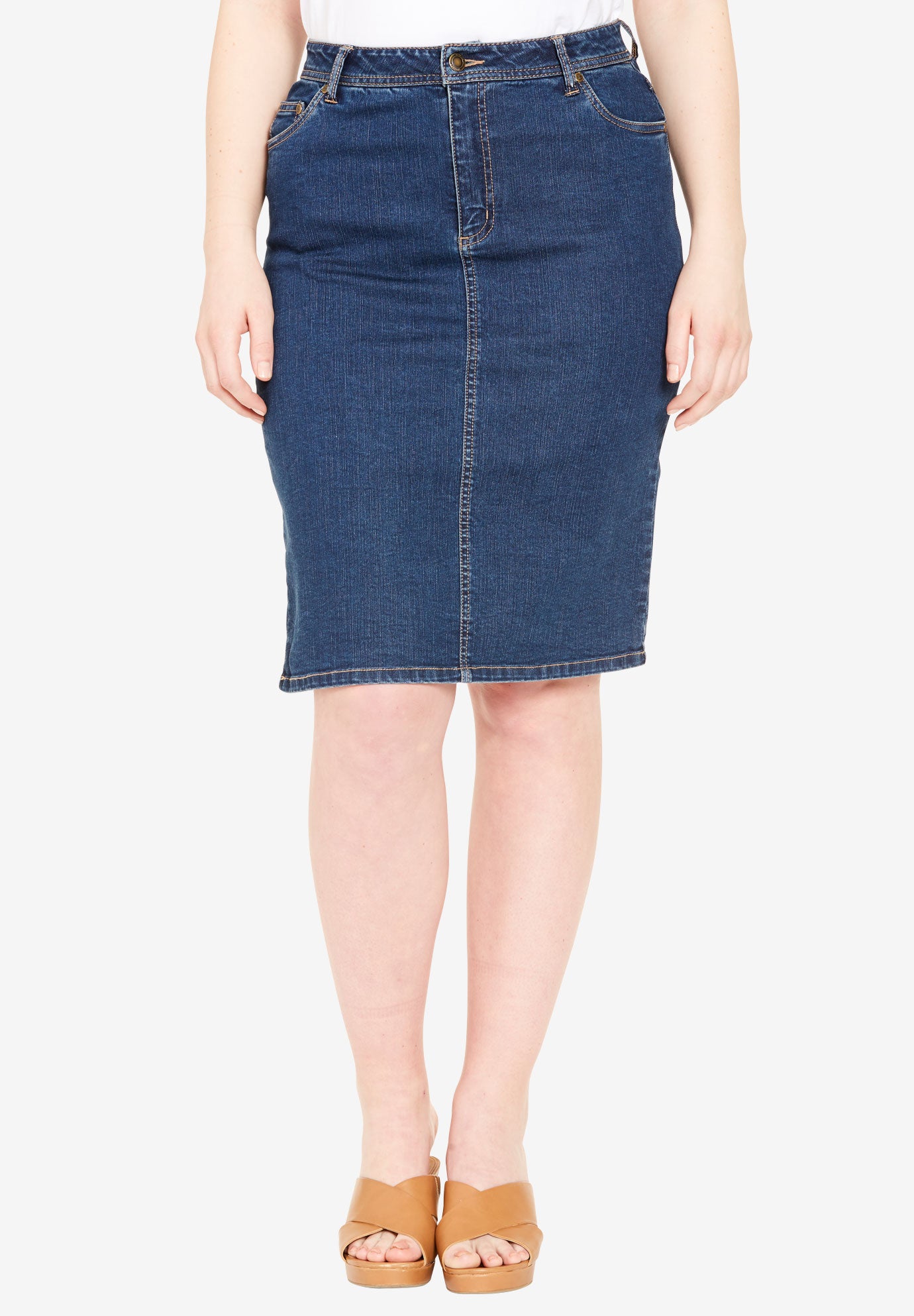 True Fit Stretch Denim Short Skirt image number 0