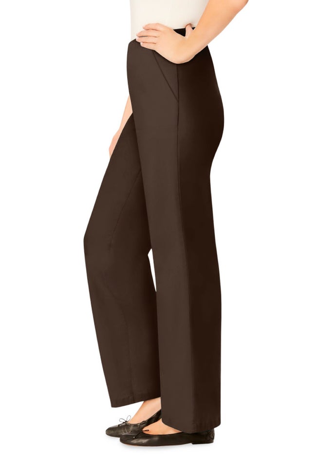 Fineline Stretch Denim Wide-Leg Pull-On Jeans image number 1