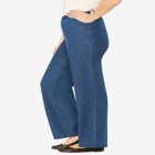 Fineline Stretch Denim Wide-Leg Pull-On Jeans image number null