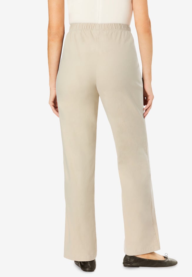 Fineline Stretch Denim Wide-Leg Pull-On Jeans image number 1