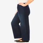 Fineline Stretch Denim Wide-Leg Pull-On Jeans image number null