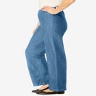 Fineline Stretch Denim Wide-Leg Pull-On Jeans image number null