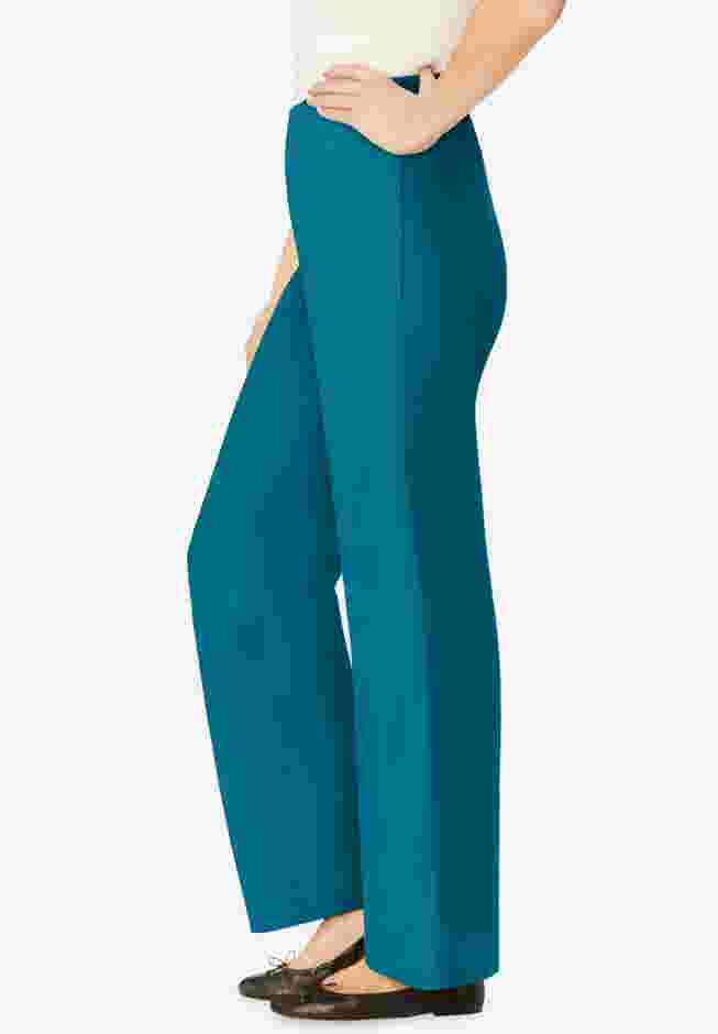 Fineline Stretch Denim Wide-Leg Pull-On Jeans image number 2